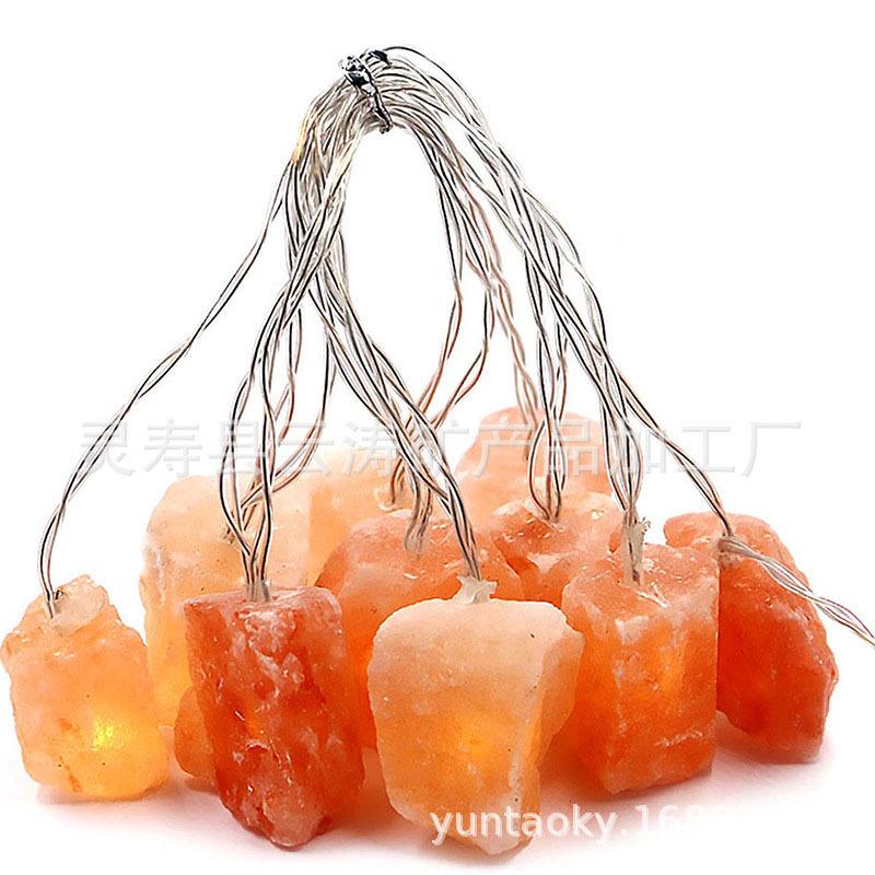Himalayan Salt LED Night Light Set: Mother & Baby Lamp Decorative String Lights USB 1.5m 10 lights