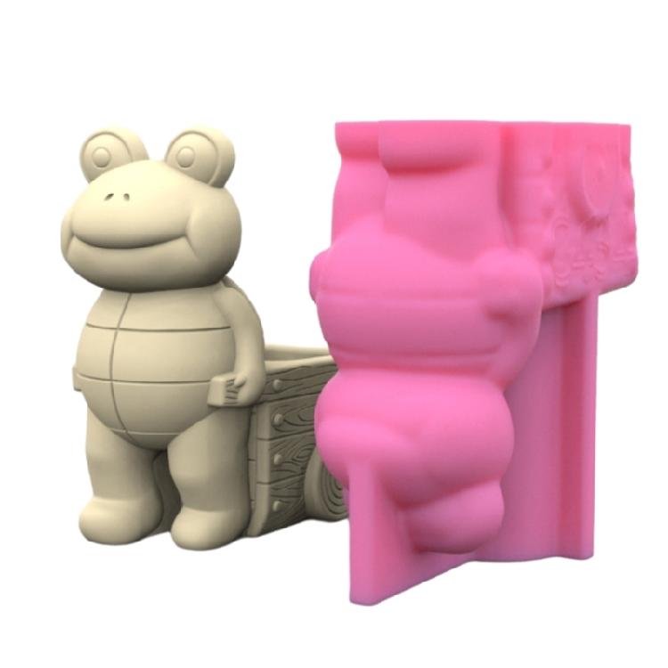 Cute Frog Pen Holder Pot Silicone Mold Epoxy Resin Mold Table Ornament Mold 1