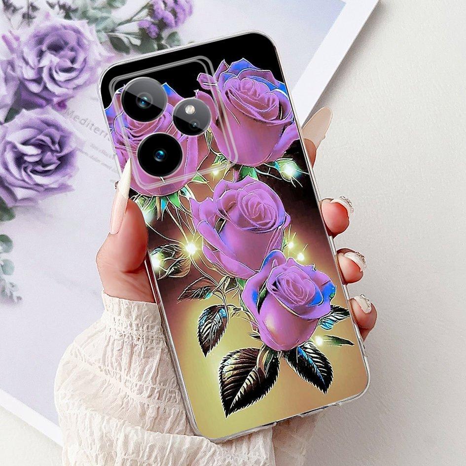 For Realme GT 7 7T Case 2025 Popular Flower Soft Clear Silicone TPU Protective Cover For Realme GT7 Pro RMX5011 Phone Case Shell