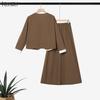 ZANZEA Women Long Sleeve Blouse and Long Skirts Casual Two Piece Suit Sets