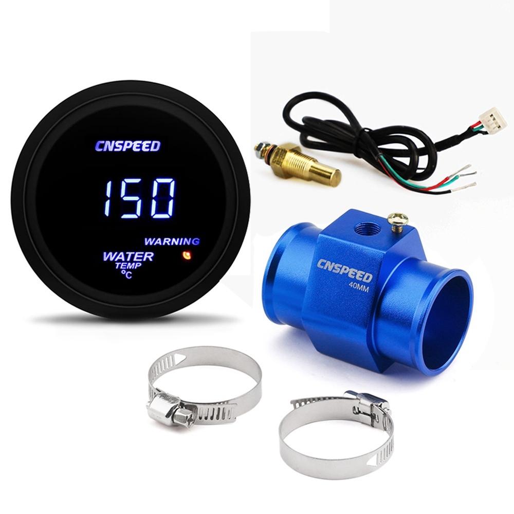 Car Auto 2" 52mm Digital Led Temp Gauge With Water Temperature Sensor 40-150 Celsius Meter With Joint Pipe Sensor Adapter 1/8NPT