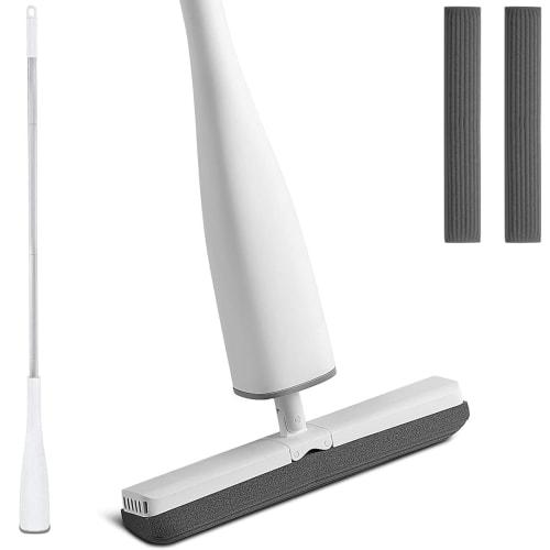 Sponge Mop, Floor Mop, Floor Wiper, Absorbent Mop with Wringer, Flat Mop, Rotating, Adjustable Length, Lightweight, Suitable for Windows, Ceilings, We