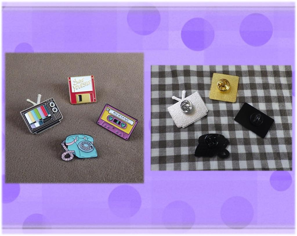 kotokari Pin Badge, Pins, Brooch, Badge, Pin Badge Motif, Alloy Pin Decoration Set (Showa Retro)