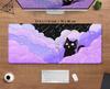 Cute Black Cats Mouse Pad Cartoon Art Design Gaming Accessories Purple Clouds Mouse Mat Gamer HD Printing Computer Desk Mousepad