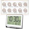 Wall Moutable Tabletop Digital Alarm Clock Large Screen LCD Temperature Hygrometer Display Backlight Battery Powered