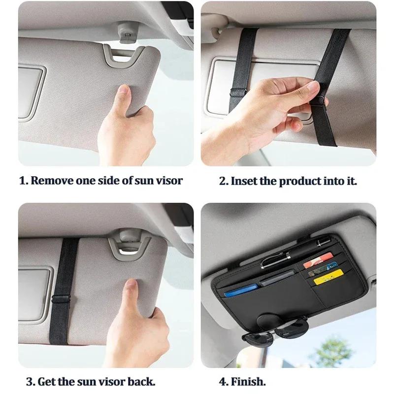 HLLQ9 Car Sun Visor Glasses Box Sunglasses Clip Card Ticket Holder for Skoda Fabia Kamiq Yeti Octavia Superb Kodiaq Karoq Rapid Scala