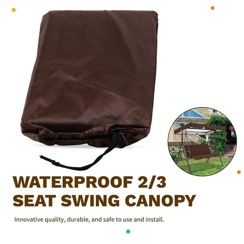 Premium-Sunshade Canopy Cover Waterproof Replacement For Outdoor Patio/Porch Swing Chairs, For 2/3 Seat Models