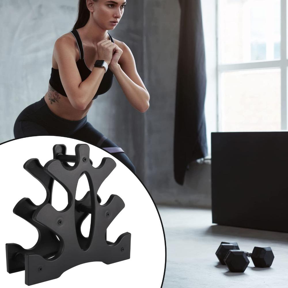Hantelhalter 3-stufiges Rack nur Ständer Kompaktes Gewicht für Hanteln Kleines Heim-Fitnessstudio Workout Dreifaches Stativ