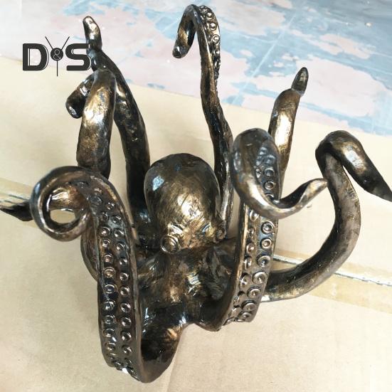 Vintage Octopus Mug Holder Resin Sea Animal Figurine Kitchen Countertop Coffee Cup Organizer Hanger Stand Rack Indoor Outdoor Decoration
