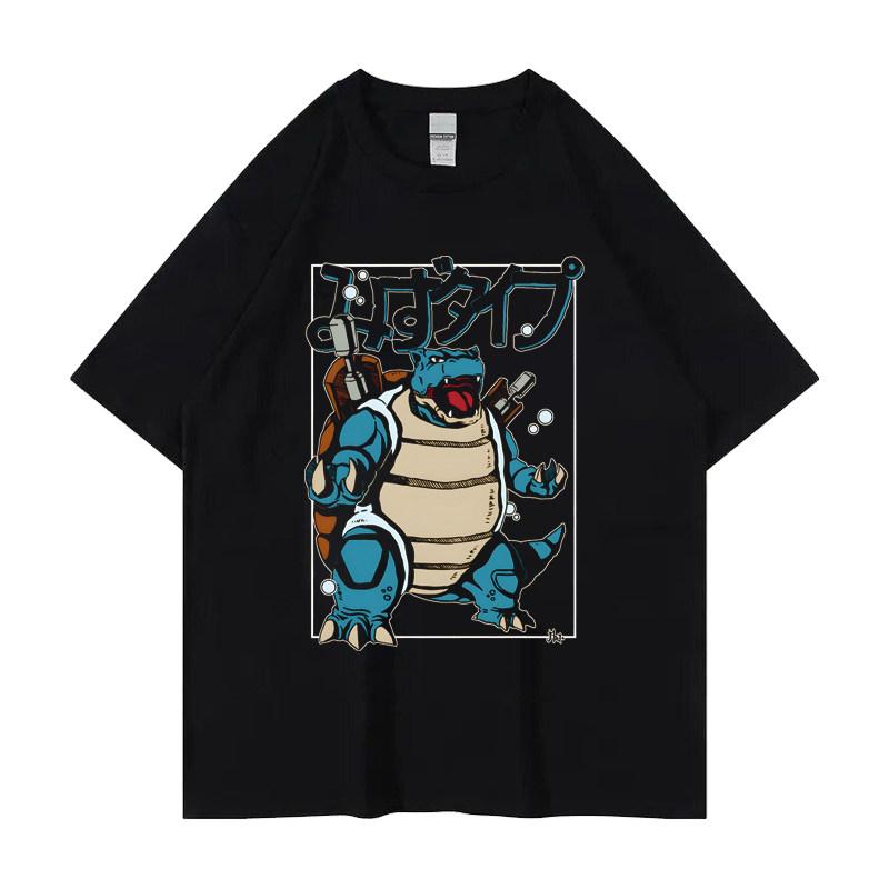 Pokémon Gengar Printing Tee Pure Cotton Tshirt Mens 2026 Summer Fashion Oversize Street Casual Y2K Tops Streetwear Clothing
