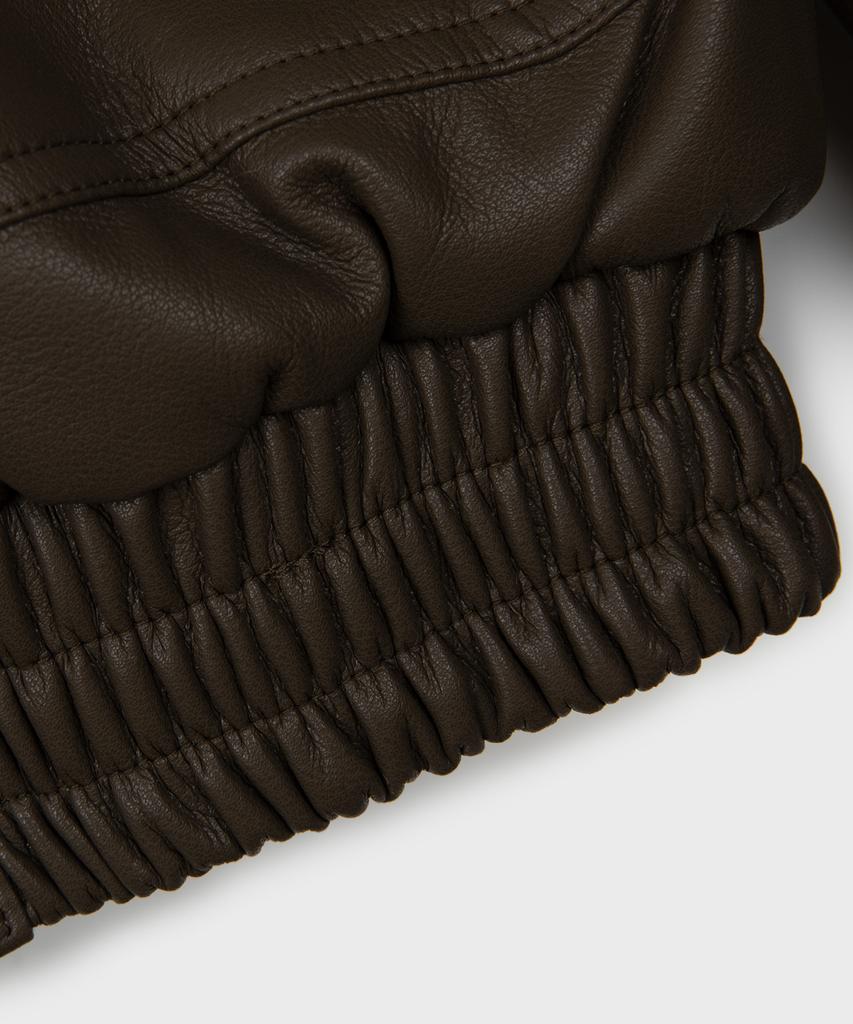 Place Studio Vegan Leather Fur Oversized Shearling Jacket Jumper [Brown]