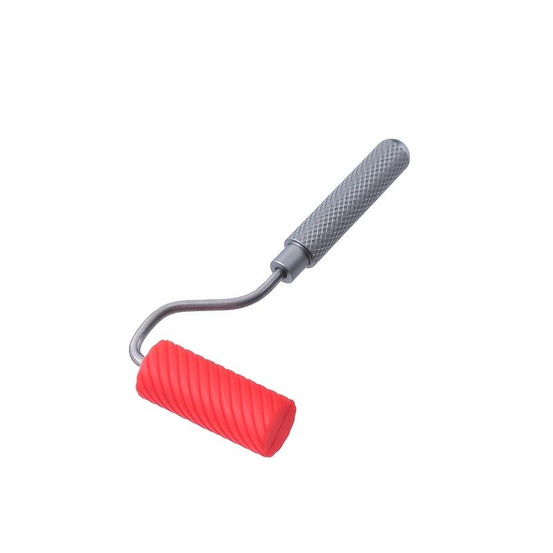 

Compact Mini Glue Roller with Spiral Groove for Uniform Application,Feature a Non-Slip Knurled Handle,Perfect for Wood Veneering красный