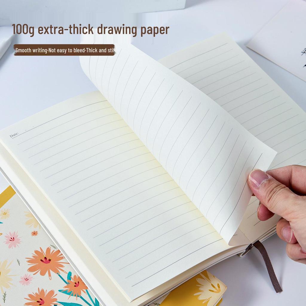 Hand-Painted Floral A5 Notebook - Customizable High-Value Journal with Logo Printing Capability