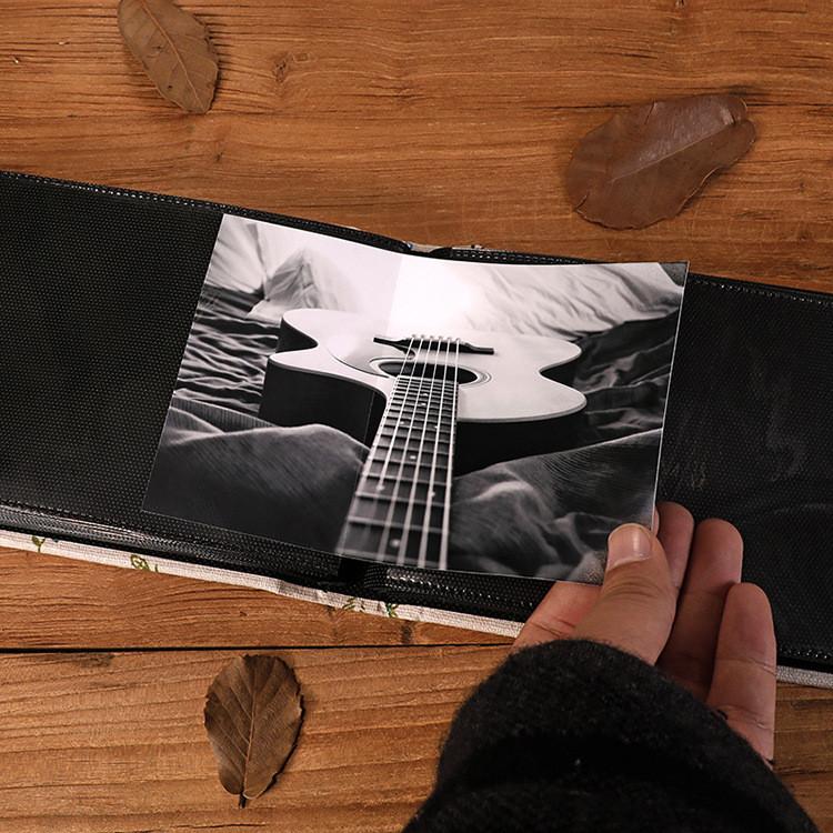 Flip Mini Book Album Portable Linen Cover Photo Album For Travel Storage Memory