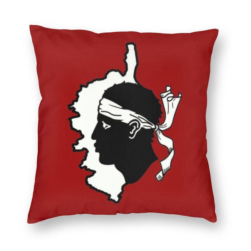 

Карта флага Корсики Квадратная наволочка Домашний декор Французская корсиканская гордость Чехол для подушки Подушка для дивана Двусторонняя печать