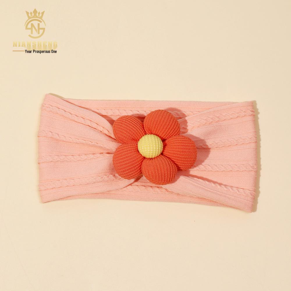 Baby Soft Nylon Headband with Five-Petal Flower - European & American Style