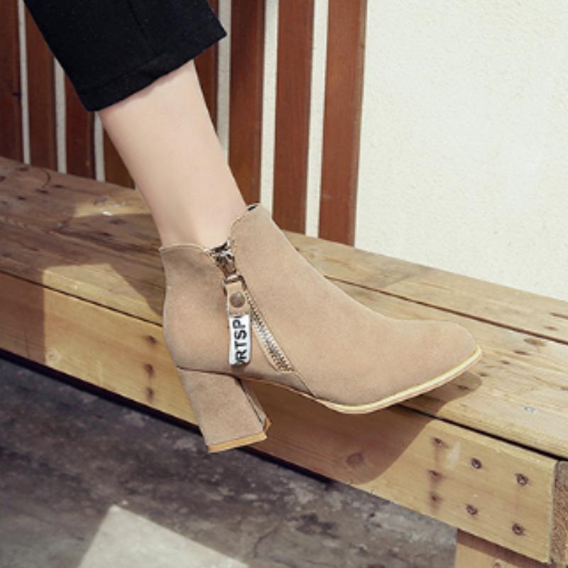 Fashion Heeled Ankle Boots for Women Autumn Winter Round Toe Booties Chic and Elegant Fashion 2025 Warm Woman Short Shoes On Promotion
