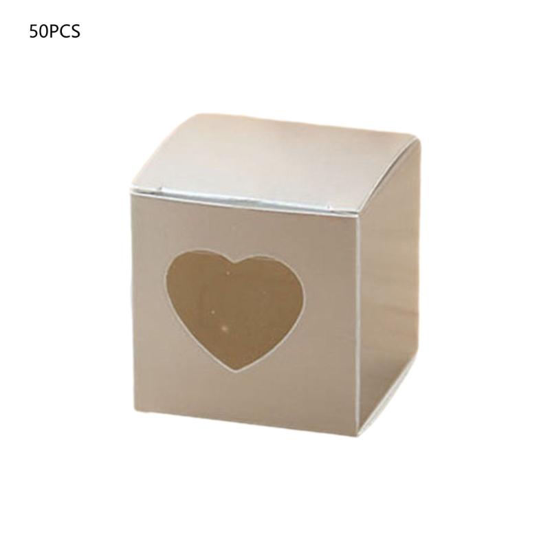 50 Stück Herzförmige Süßigkeitenboxen Geschenkbox Papiertüte für Weihnachtsfeiern Geburtstag
