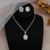 New Style Fashion Exquisite Jewelry Sets For Women Bride Wedding Party Accessories Cubic Zircon Stud Earrings & Necklace Gift