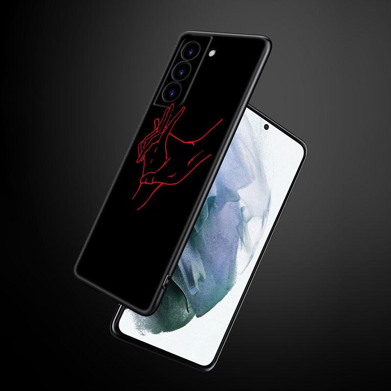 Simple Line Art Phone Case For Samsung Galaxy S22 Pro S21 S20 Ultra FE S10 Lite 5G S10E S9 S8 Plus Soft TPU Black Cover