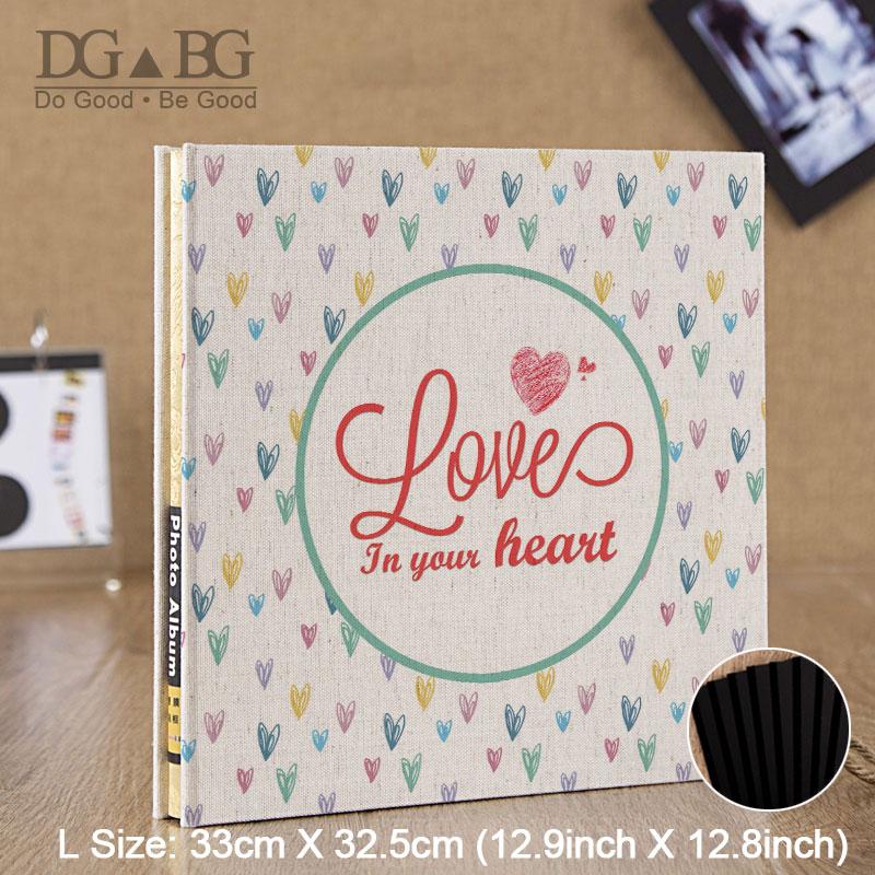 

Photo Album Loving Heart Self Stick Baby Scrapbook Magnetic Sheet 4x6 5x7 8x10 Family Travel Wedding Memory Book Portfolio Gift