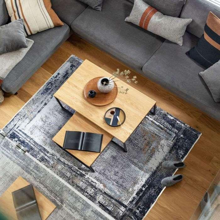 Extra-soft Living Room Rug Vintage Effect Grey 120x170