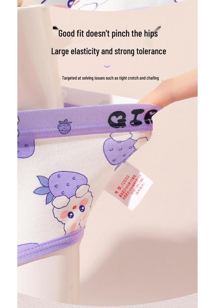 Girls' A-Class Pure Cotton Antibacterial Briefs for Toddlers and Kids