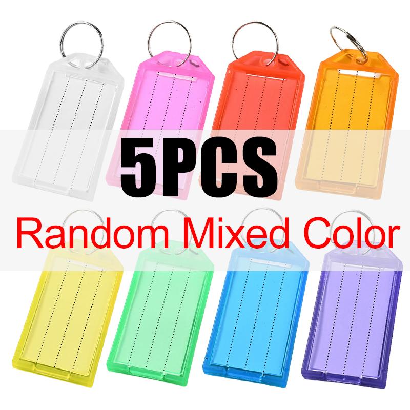 5/10/15PCS Assorted Color Key Tags Writable Flap Key Tags with Split Ring DIY Luggage Backpack Car Key Marking Sorting Props ZYF