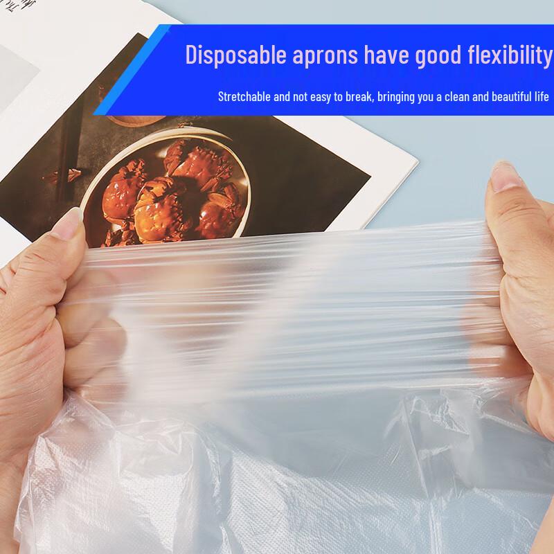 MiaoJie Disposable PE Waterproof Aprons, 100-Pack