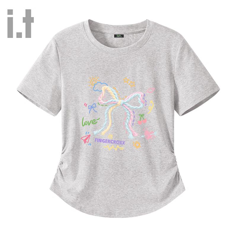 

Fingercroxx IT Women s Ruched Slim Fit T-Shirt L