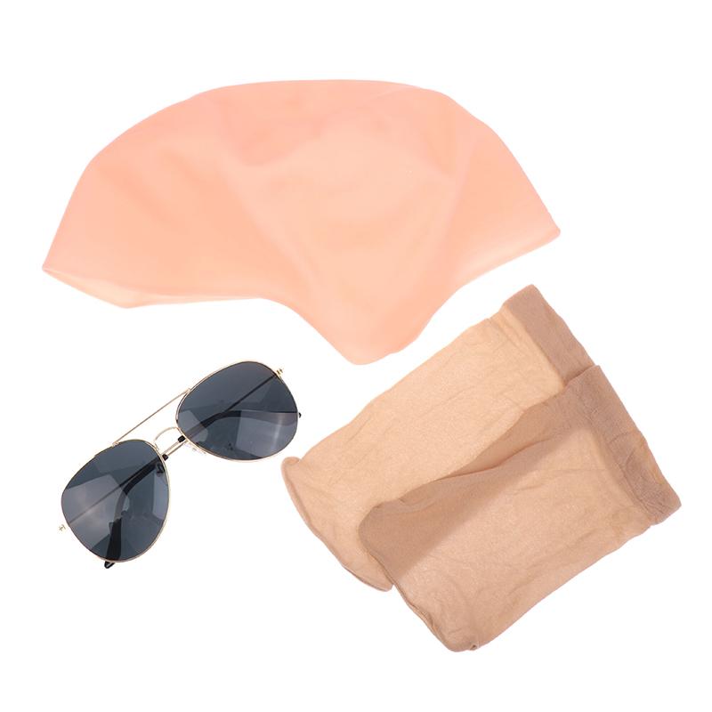 3 Pcs Bald Caps Set Bald Wig Hair Net For Wigs Halloween Costume Accessories Theater And Cosplay