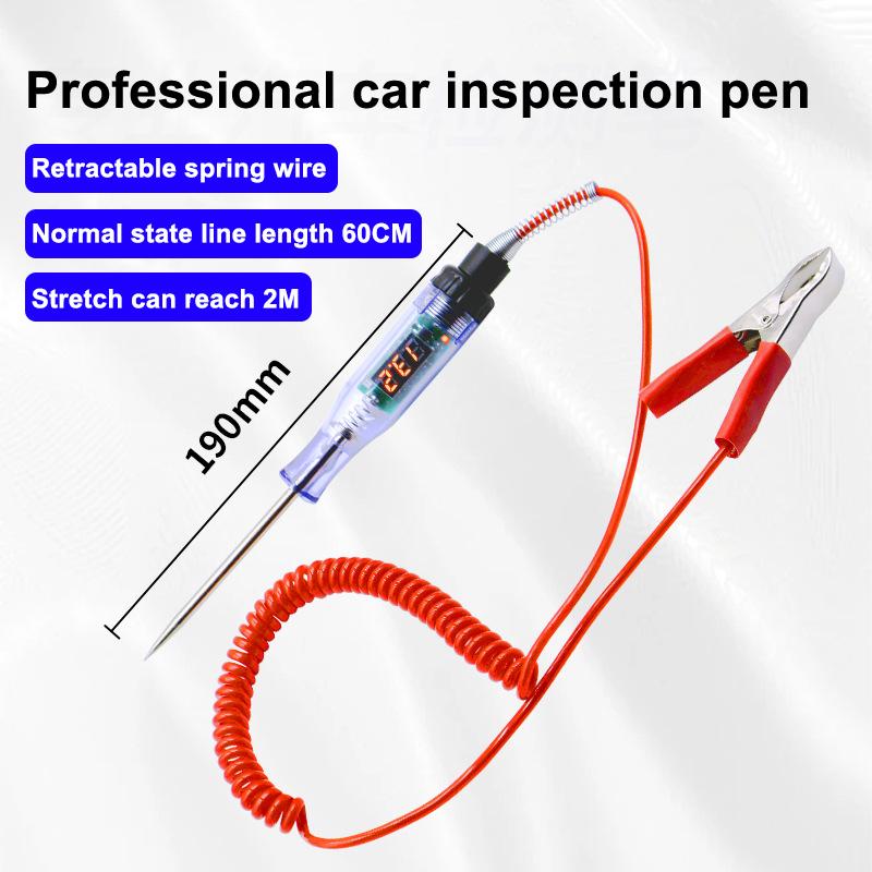 

5V-120V Car Tester Pen Voltage Circuit Test Dc Digital Display Electric Pen Probe Pen Auto Diagnostic Tools 2V 12V 24V 48V червоний