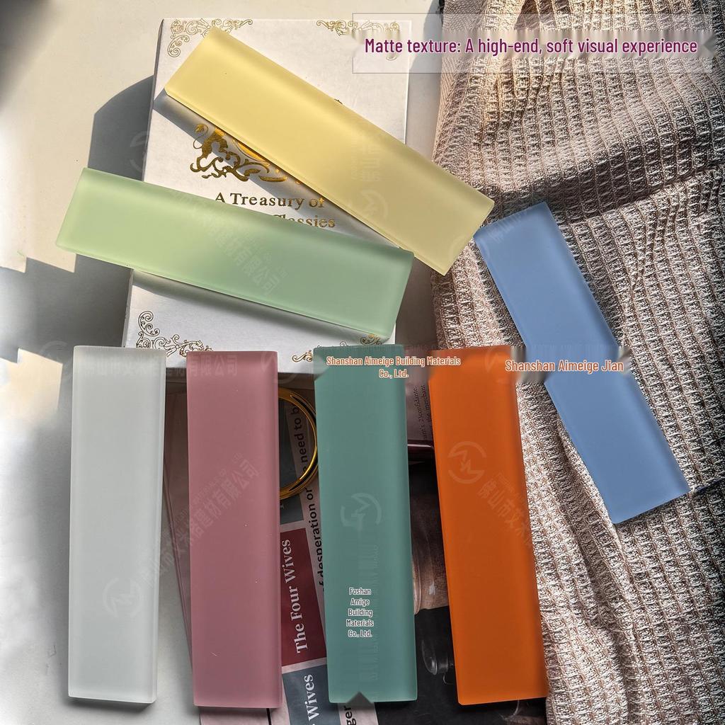 Dopamine Glass Handmade Tile: 50x200mm for Bathroom, Kitchen, Bar, and Shop Walls