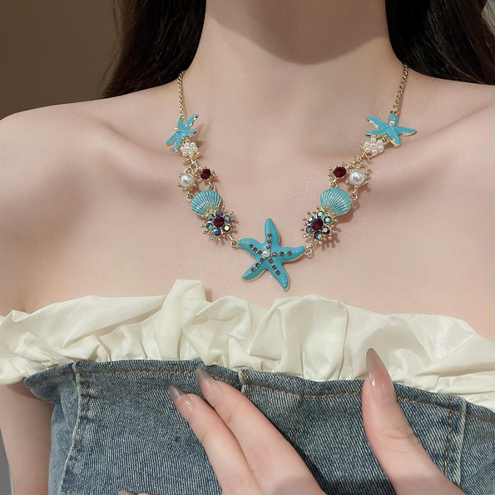 Ornaments Bohemian Shell Necklace Sea Series Starfish Beach Bracelet Shell Starfish Necklace  Women