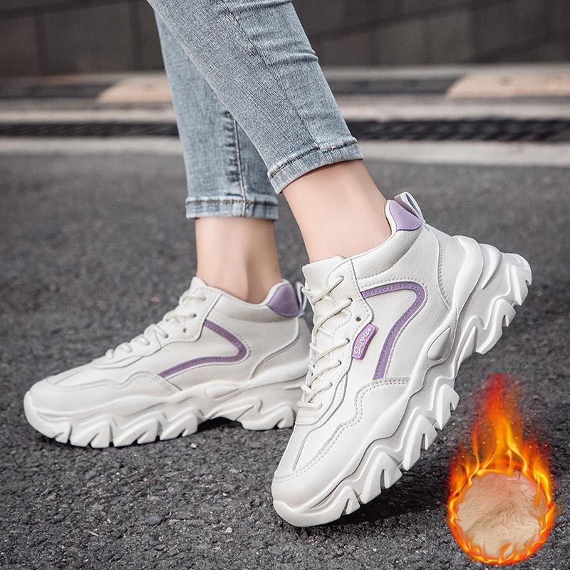 

Зимние бархатные утепленные женские кроссовки 2024 новые для учениц средней школы спортивные кроссовки женские нескользящие теплые хлопковые кроссовки кроссовки папы 35 бежевый