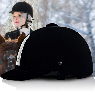 Vintage Style Harness Knight Riding Hat British Men's and Women's Suede Equestrian Helmet Riding Hat Equestrian Hat