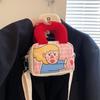 Canvas Cartoon Mini Crossbody Bag With Zipper Closure For Casual Travel And Girls