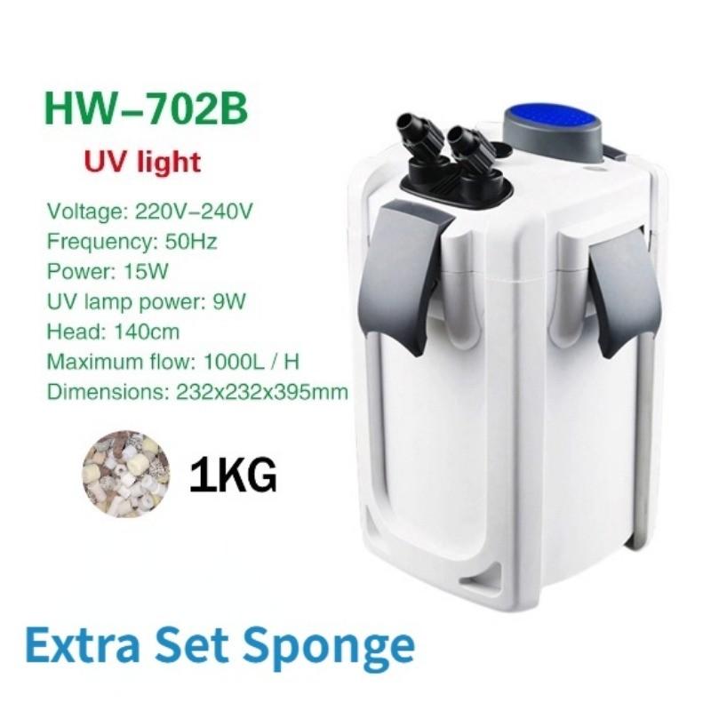 15W 30W 45W Ultra-quiet External Aquarium Filter Bucket UV Sterilizer Aquarium Lamp Canister Filter Aquarium Filter