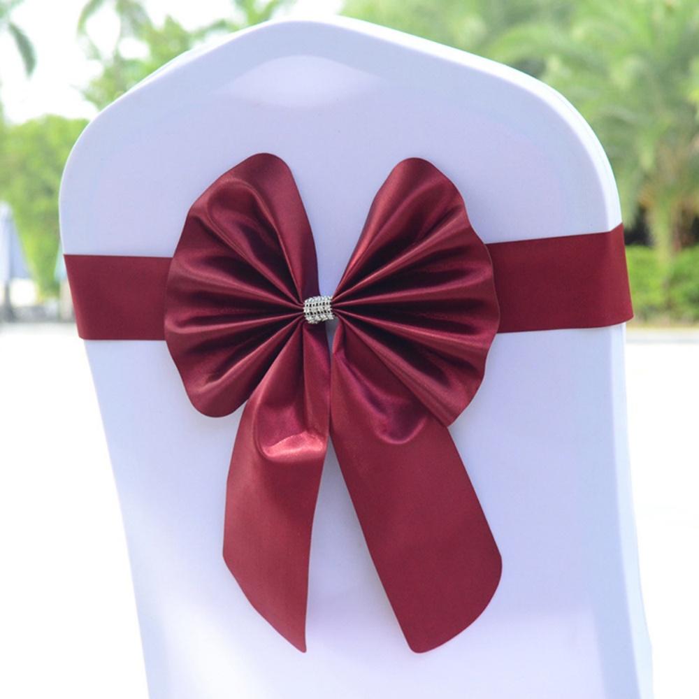 New Sashes Elastic Bow Tie Ready Made Chair Sashes Band For Wedding Party Hotel Banquet Event Decoration