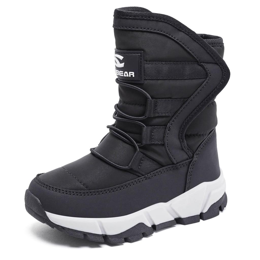 Kumonise Snow Junior Waterproof Winter Boots for Snow Size 23 Kids' Boots, Boys' Snowshoes, Girls' Boots, Kids' Play, Black,