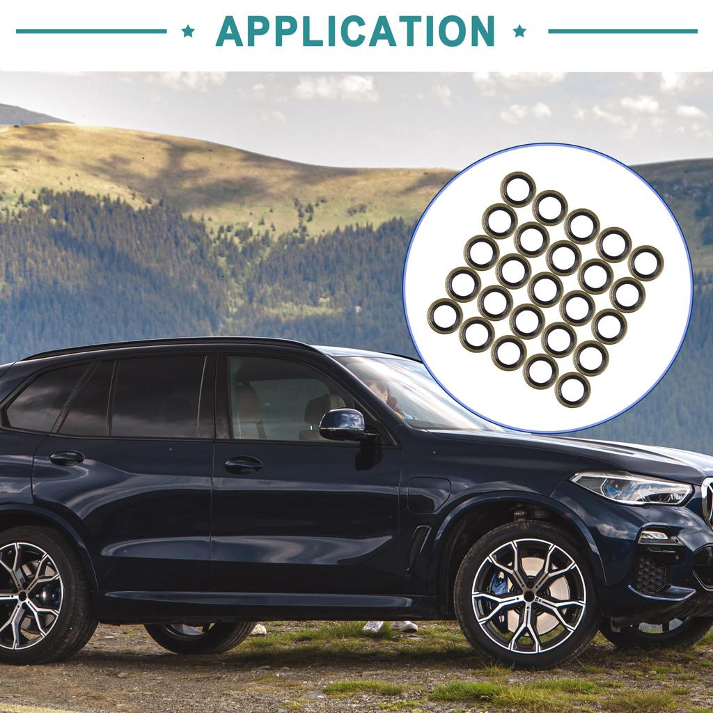 ACROPIX Crush Washers Car Accessories Bronze Color - 25 Pack