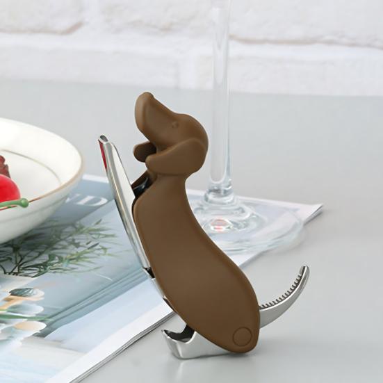 Red Wine Bottle Opener Stainless Steel Dog Shape Wine Key Beer Opener Foil Cutter Party Wine Opener Kit