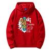 2026 Year of the Horse Red Hooded Sweatshirt - Men's Loose-Fit, Thin, Plus Size Outerwear, Class Uniform