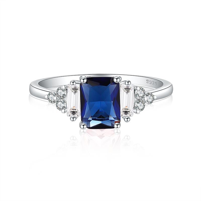 925 Sterling Silver High Quality  Luxury Sapphire Gemstone Topaz Promise Rings for Women  Jewelry  Party Wedding Engagement Gift