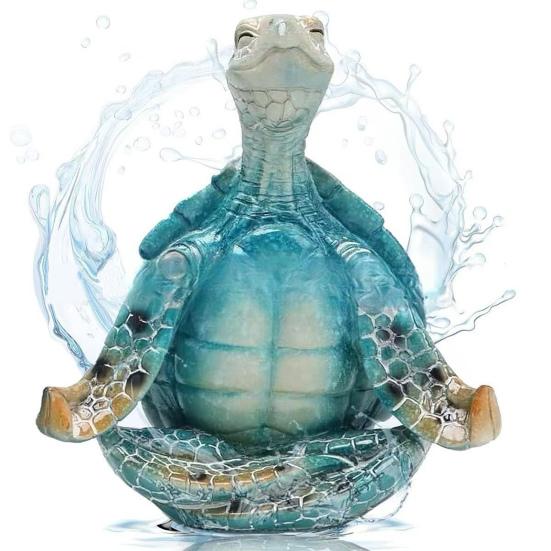 Yoga Turtle Statue Resin Sit in Meditation Turtle Figurine Meditating Zen Turtle Ornament for Yoga Studio Home Bedroom Decoration