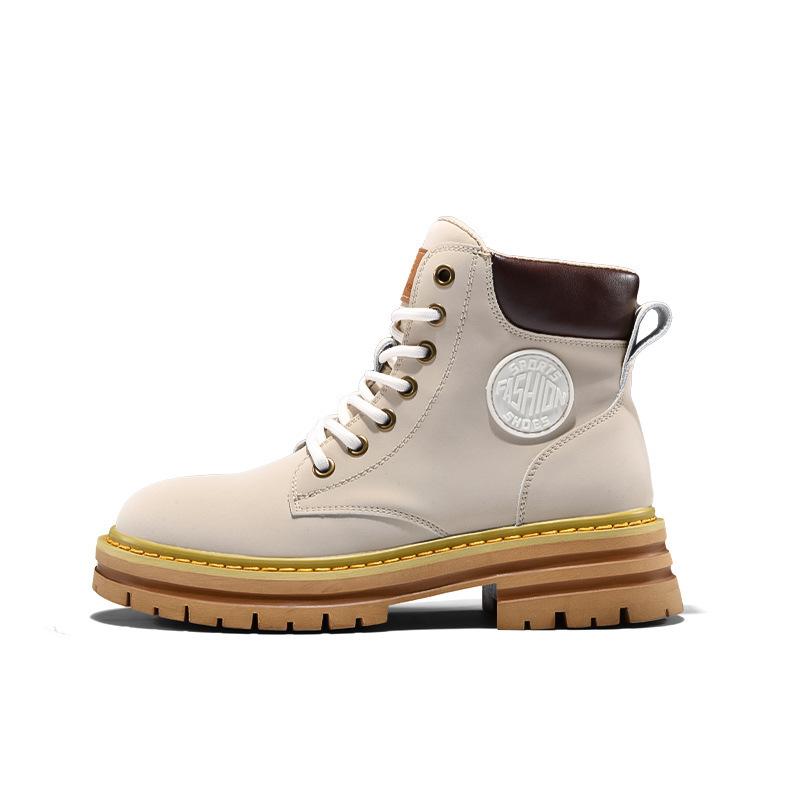 Velké žluté boty Martensky podzimní pánské kožené boty nové vnitřní zvýšení výšky univerzální silná podrážka pracovní pánské a dámské boty