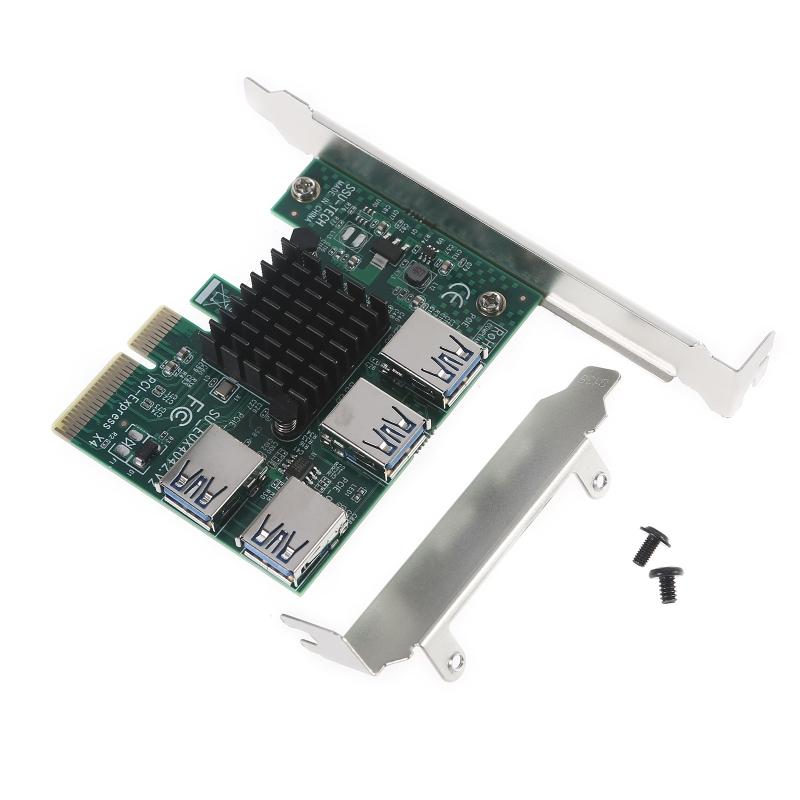 PCI-e 1 to PCIE 4 PCI-express Adapter 4x to 16x Mining r Card 1 to 4 USB 3.0 Multiplier Card for  Mining