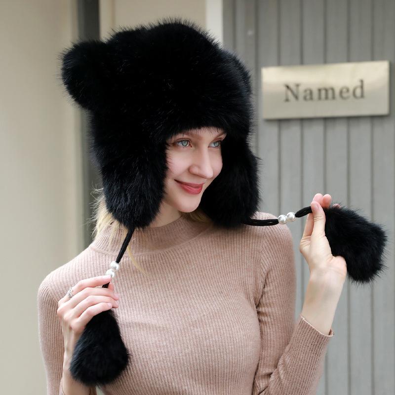 New Hat for Women In Autumn and Winter Northeast Big Head Wielding Lei Feng Hat Outdoor Riding Cold Winter Warm Ear Protection Hat