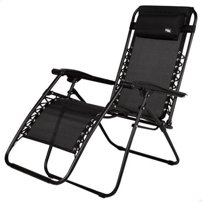 Chaise pliante - AKTIVE - Noir - Résistante - Confortable - Intérieur/extérieur
