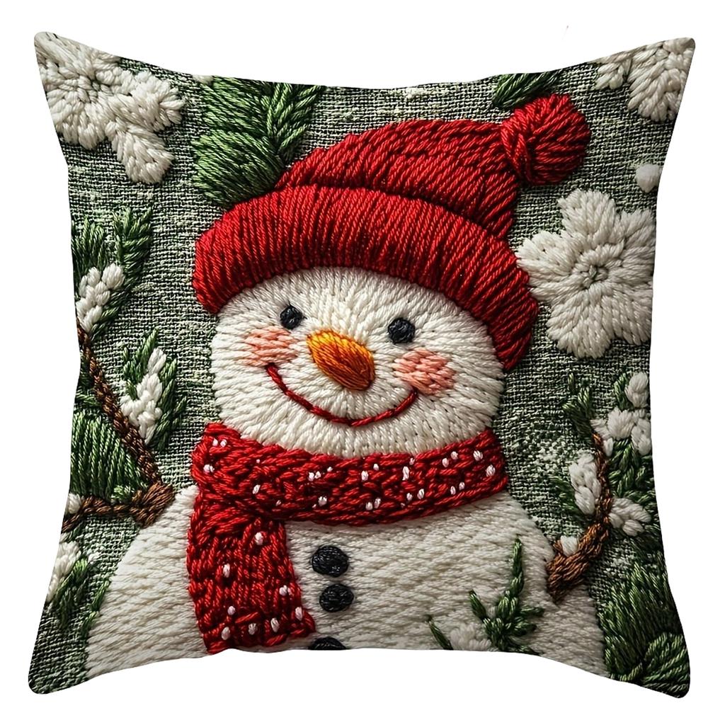 Seasonal Printed Christmas Linen Decorative Cover for Sofa Holiday Home Decor